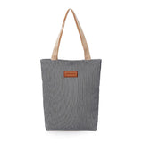 Large Striped Canvas Tote Beach Bag, Summer Shoulder Handbag