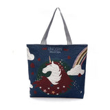 Striped Canvas Shoulder Tote Bag for Women, Large Summer Beach Handbag