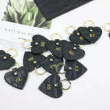 Crocodile Pattern Leather Heart Keychain Holder for Women