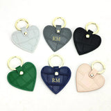 Crocodile Pattern Leather Heart Keychain Holder for Women