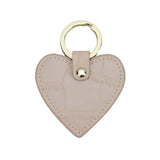 Crocodile Pattern Leather Heart Keychain Holder for Women