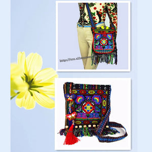 Vintage Hmong Tribal Ethnic Boho Shoulder Bag Embroidery Tapestry 005