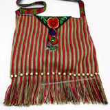 Vintage Ethnic Embroidery Floral Cross Body Purse Bag Hmong Boho Trim