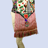 Vintage Ethnic Embroidery Floral Cross Body Purse Bag Hmong Boho Trim