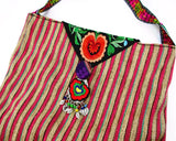 Vintage Ethnic Embroidery Floral Cross Body Purse Bag Hmong Boho Trim