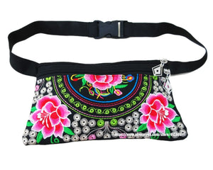 Vintage Hmong Ethnic Waist Bag Embroidery Waist Pack Bags