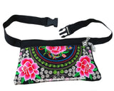 Vintage Hmong Ethnic Waist Bag Embroidery Waist Pack Bags