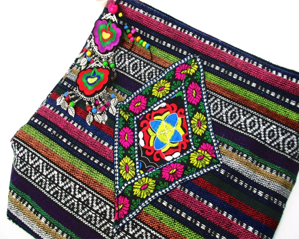 Vintage Hmong Tribal Ethnic Boho Shoulder Bag Embroidery Tapestry SYS-561