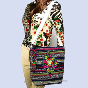 Vintage Hmong Tribal Ethnic Boho Shoulder Bag Embroidery Tapestry SYS-561