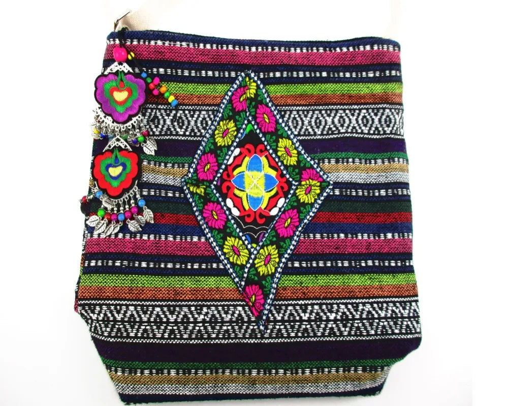 Vintage Hmong Tribal Ethnic Boho Shoulder Bag Embroidery Tapestry SYS-561