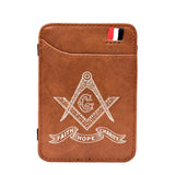 Freemasonry Faith Hope Charity Symbol Leather Magic Wallet