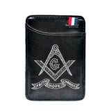 Freemasonry Faith Hope Charity Symbol Leather Magic Wallet