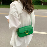 French PU Leather Armpit Bag Cross Body Women Small Square Bag