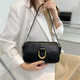 French PU Leather Armpit Bag Cross Body Women Small Square Bag
