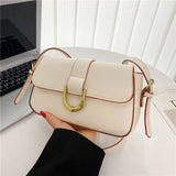 French PU Leather Armpit Bag Cross Body Women Small Square Bag