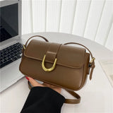 French PU Leather Armpit Bag Cross Body Women Small Square Bag