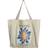 French Arts Female Canvas Shoulder Bag Matisse Flower Print Zipper Handbag