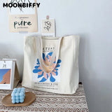 French Arts Female Canvas Shoulder Bag Matisse Flower Print Book Handbag