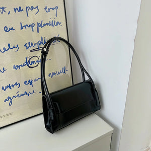 French Avocado Green Shoulder Bag for Women PU Leather Handbag