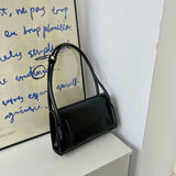 French Avocado Green Shoulder Bag for Women PU Leather Handbag
