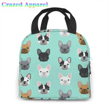 French Bulldog Insulated Lunch Bag Portable Thermal Cooler Box Reusable