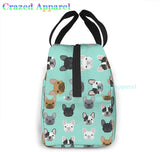French Bulldog Insulated Lunch Bag Portable Thermal Cooler Box Reusable