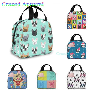 French Bulldog Insulated Lunch Bag Portable Thermal Cooler Box Reusable