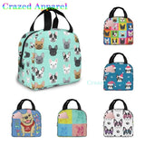 French Bulldog Insulated Lunch Bag Portable Thermal Cooler Box Reusable