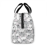 French Bulldog Puppy Face Dog Head Pattern Cooler Bag Zipper Thermal Lunch Box