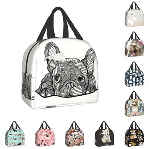 French Bulldog Puppy Insulated Lunch Bag - Reusable Thermal Cooler