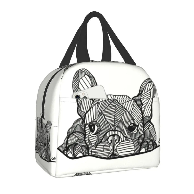 French Bulldog Puppy Insulated Lunch Bag - Reusable Thermal Cooler