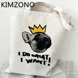 French Bulldog Cotton Tote Shopping Bag