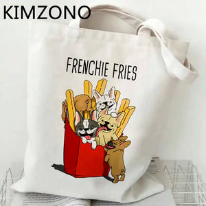 French Bulldog Cotton Tote Shopping Bag