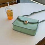 French Canvas Leather Saddle Bag Chain Bag Lady Shoulder Crossbody
