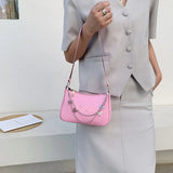 French Leather Chain Shoulder Bag for Women