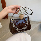 French Leather Chain Shoulder Bag for Women