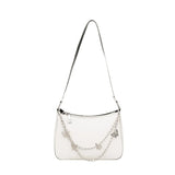 French Leather Chain Shoulder Bag for Women