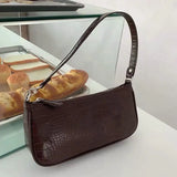 French Ladies Crocodile Pattern PU Leather Shoulder Bag