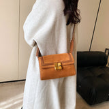 French Women Winter Shoulder Handbag Nubuck Leather Messenger