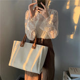 French Designe Tote Bag Canvas Handbags For Women Large Shoulder Bags