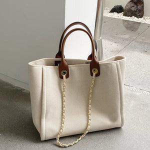 French Designe Tote Bag Canvas Handbags For Women Large Shoulder Bags