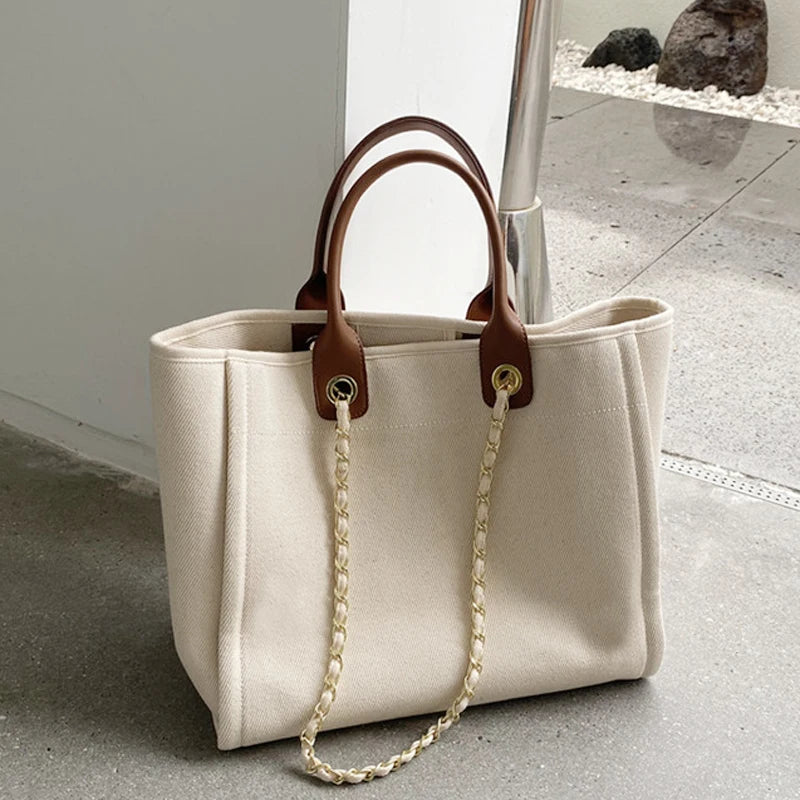 French Designe Tote Bag Canvas Handbags For Women Large Shoulder Bags