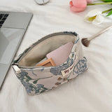 French Embossed Flowers Cosmetic Storage Bag Wallet Travel Makeup Kits