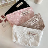 French Embossed Flowers Cosmetic Storage Bag Wallet Travel Makeup Kits