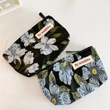 French Embossed Flowers Cosmetic Storage Bag Wallet Travel Makeup Kits