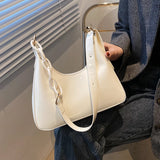 French Glossy Patent Leather Underarm Bag For Women