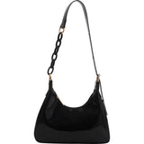 French Glossy Patent Leather Underarm Bag For Women
