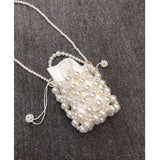 French Hand Woven Beaded Pearl Bucket Bag Hand Carried Messenger Bag