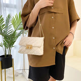 French Style Messenger Bag Lock Boston Square Cylinder Bag