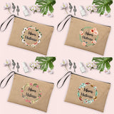 French Print Cosmetic Bags Women Neceser Makeup Bag Linen Zipper Pouch
